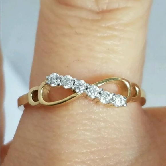 New 10k Solid Gold Infinity Promise Band Ring - Picture 1 of 5